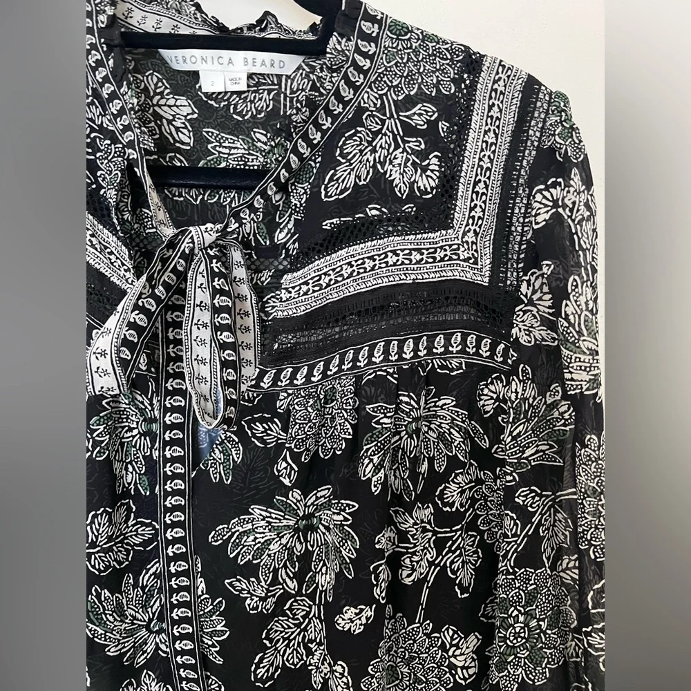 Veronica Beard Silk Long Sleeve Mini Dress - Picture 5 of 6